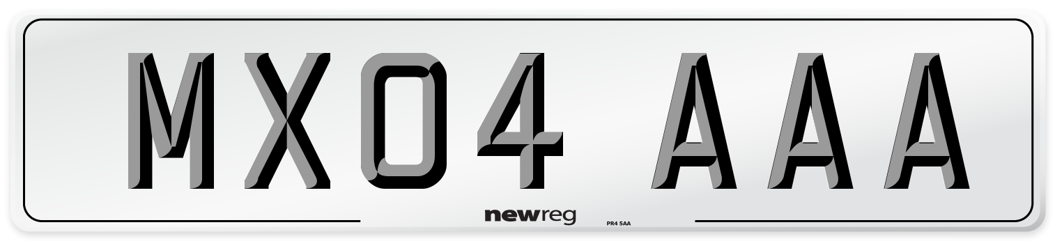 MX04 AAA Number Plate from New Reg
